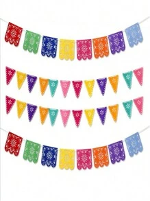 Biểu ngữ tiệc Mexico, Đồ trang trí tiệc Carnival, Đồ trang trí, Đồ trang trí Ngày của người chết, Biểu ngữ treo cờ Carnival Mexico cho đồ trang trí tiệc, Đồ dùng Giáng sinh - Nhiều màu - Xem 2
