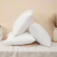 1pc 3d Solid Color Throw Pillow Core For Indoor Decoration, For Car Sofa Cushion Pad - White - View 7
