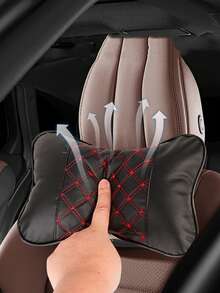 1入黑紅色汽車頸枕,汽車頸托,四季通用汽車座椅靠頭,辦公椅沙發床裝飾汽車頭部頸部支撐枕頭