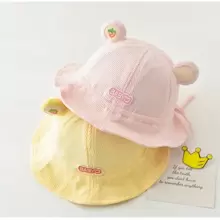 1pc Baby Adjustable Hat & Scarf With Cartoon Strawberry Design, Suitable For Daily Wear In Spring And Autumn - Pink - View 5