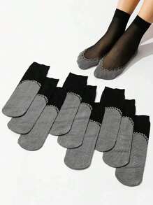 1/5 Pairs Fashion Casual Black Non-Slip Breathable Stockings