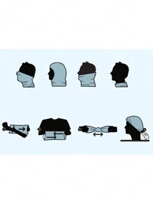 1入組冬季厚款絨毛保暖圍巾,帶風防口罩,室內外滑雪和騎行保暖 - 黑色 - 查看 5