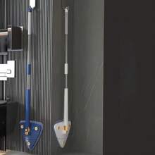 1pc Triangle Hands-free Washable Flat Mop, 360-degree Rotatable For Home Cleaning Of Walls, Floors And Toilets - Royal Blue - View 9