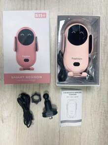 S11+汽車無線充電器-15W智能紅外感應手機座充電器，快速無線充電座架 - 粉色 - 查看 7