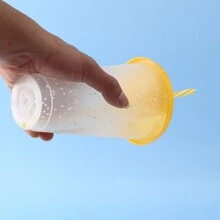 1 件/5 件/6 件/10 件，710 毫升/24 盎司，500 毫升/16 盎司可重复使用的塑料杯，带盖和吸管，可重复使用的咖啡杯，适用于冷热饮品，适合饮用水 - 紅色 - 查看 7