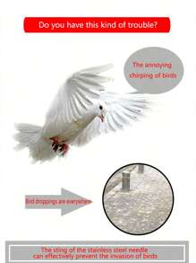 12入組防鳥刺,防止鳥害,適用於家庭花園,尤其適用於戶外屋頂/陽台/果園和家庭使用 - 銀色 - 查看 8