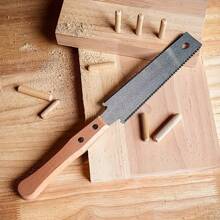 6英寸雙面拉鋸,日本手動鋸,柔軟鋸片,毛邊用水靈彎柄木工鋸 - 淺灰色 - 查看 3