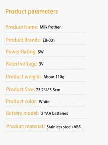 5 段 2 节 AA 电池供电手持式迷你可切换打蛋器和牛奶起泡器，不锈钢搅拌器，适用于家庭厨房搅打蛋清、起泡牛奶、搅打奶油 - 白色 - 查看 6