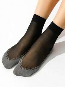 1/5 Pairs Fashion Casual Black Non-Slip Breathable Stockings