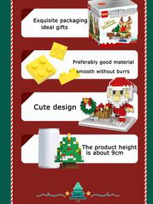 Christmas Series Building Block Toys - Creative DIY Desktop Decorations, Puzzle Cartoon Animation Toys, Perfect Birthday Gifts For Boys & Girls! - White - View 5