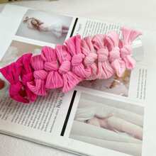 10pcs/Pack Bow Elastic Hair Bands, High Elasticity Scrunchies Hair Ties For Girls