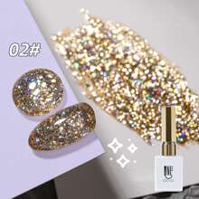 Esmalte De Uñas En Gel Rs Nail Reflective Glitter, 9g De Purpurina Holográfica De Invierno Aotoñal, Brillo De Diamante, Plata, Oro, Led Uv, Manicura Remojable Para Mujer Y Niñas