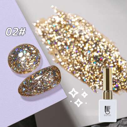 RS NAIL Gel Polish Reflective Glitter Gel Nail Polish 9g Autumn Winter Holographic Sparkle Glitter Gel Flash Diamond Silver Gold UV LED Soak Off Manicure for Women Girls