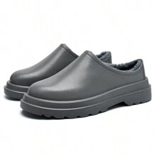 Men's Grey Eva Winter Thermal Lined Waterproof Home Slippers For Warmth