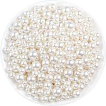 8mm 200pcs White Pearl Round Shape Faux Pearls Bulk Beads For Jewelry Making, Bracelets, Necklaces, Hairs, Crafts, Decoration - 8mm - View 1