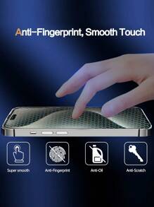 4 件 Apple 全屏防窥隐私屏幕保护膜 + 2 件相机镜头保护膜，兼容 iPhone 15 Pro Max/16/16 Pro，兼容 iPhone 14 Pro Max/14 Pro/14，防偷窥兼容 iPhone 13 Pro Max/13 Pro、12/11/7 Plus - 無色 - 查看 4