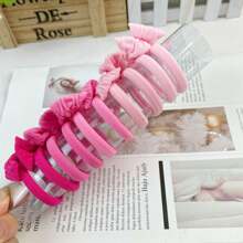 10pcs/Pack Bow Elastic Hair Bands, High Elasticity Scrunchies Hair Ties For Girls
