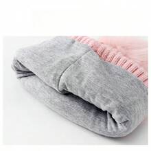 1入組兒童卡通針織帽子和圍巾套裝,溫暖可愛的設計,適合冬日日常穿著和戶外穿著 - 藏蓝色 - 查看 5