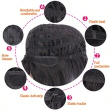 Synthetic wig head cover white gradient black long straight hair wig cosplay wig 26 inch gradient long straight hair
