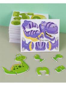 10 Piezas Rompecabezas De Papel Tridimensional 3d, Rompecabezas De Cuerpo De Dinosaurio, Rompecabezas Creativo De Insecto, Patrón Aleatorio - Dinosaurio - Ver 10