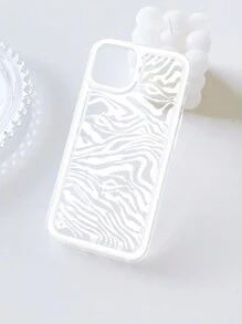 1 pieza Funda para móvil simple con patrón de cebra absorción de impactos compatible con iPhone - transparente - Ver 3