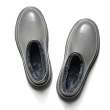 Men's Grey Eva Winter Thermal Lined Waterproof Home Slippers For Warmth