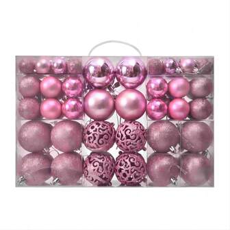 100pcs Christmas Ball Ornaments, Shatterproof Christmas Decoration Set With Gift Packaging Bag For Christmas Tree (Red/Gold/Silver/Black/Brown/Black & Gold/Red & White/Pink),Christmas