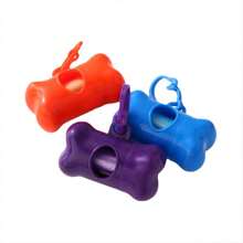 1 件便攜式寵物垃圾袋分配器,帶骨形補充裝儲物盒,紫色 - 紫色 - 查看 3