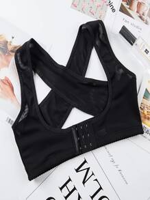 Women Posture Corrective Sports Bra, Back Support Chest Expansion Workout Top For Kyphosis