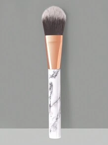 1pc White Professional Foundation Brush & Mask Brush With Pattern Can Be Shaped & Ideal As A Gift, - White - View 5