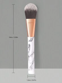 1pc White Professional Foundation Brush & Mask Brush With Pattern Can Be Shaped & Ideal As A Gift, - White - View 2