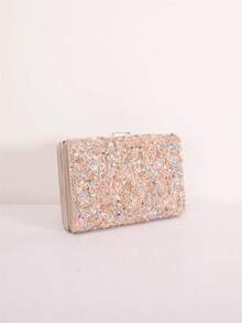 Hợp thời đá & Đồ trang trí Rhinestone Ví cầm tay Với Có thể tháo rời Chuỗi Dây đeo , Tối Buổi tiệc Cái túi - Rượu sâm banh - Xem 3