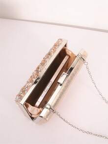 Hợp thời đá & Đồ trang trí Rhinestone Ví cầm tay Với Có thể tháo rời Chuỗi Dây đeo , Tối Buổi tiệc Cái túi - Rượu sâm banh - Xem 6
