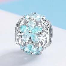 WOSTU 1 件 925 純銀冬季水晶雪花系列珠子女裝珠寶製作吊飾適合原創手鍊和項鍊 Diy - 銀色 - 查看 10