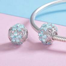 WOSTU 1 件 925 純銀冬季水晶雪花系列珠子女裝珠寶製作吊飾適合原創手鍊和項鍊 Diy - 銀色 - 查看 11