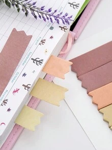 4入組多功能雜色便條貼紙、便條紙、筆記本、簡單便攜的學生文具套裝 - 彩色 - 查看 4