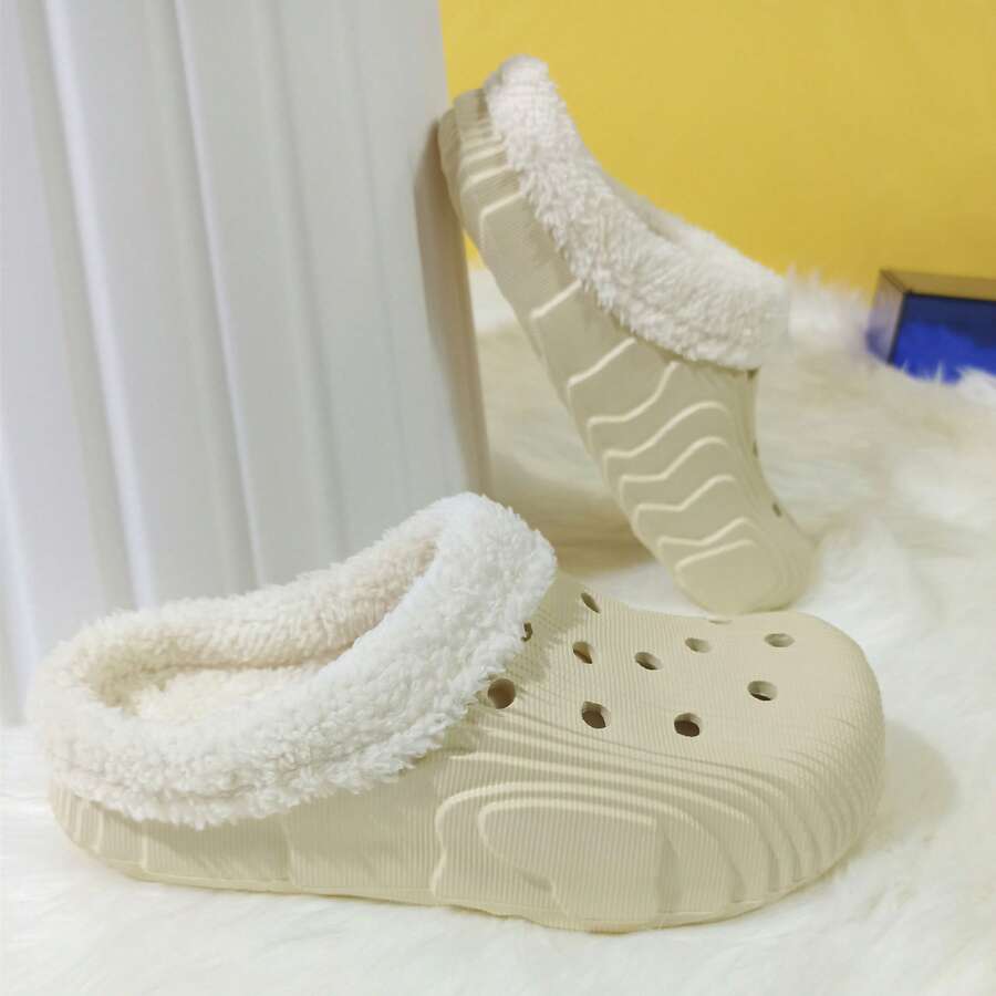 Eva 冬季时尚防滑厚底柔软室内/室外拖鞋，时尚舒适