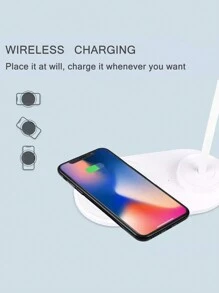 Lámpara de escritorio multifunción de 15W con carga inalámbrica y ajuste de iluminación para fotografía - Blanco - Ver 6