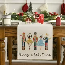 Drapeau de Table de noël avec impression de bonhomme de neige, coussins du père noël pour la décoration de Table, hiver 1 pièce