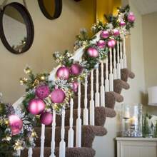 100 件圣诞球饰品，防碎圣诞装饰套装，带圣诞树礼品包装袋（红色/金色/银色/黑色/棕色/黑金色/红白色/粉色），圣诞节 - 粉色 - 查看 4