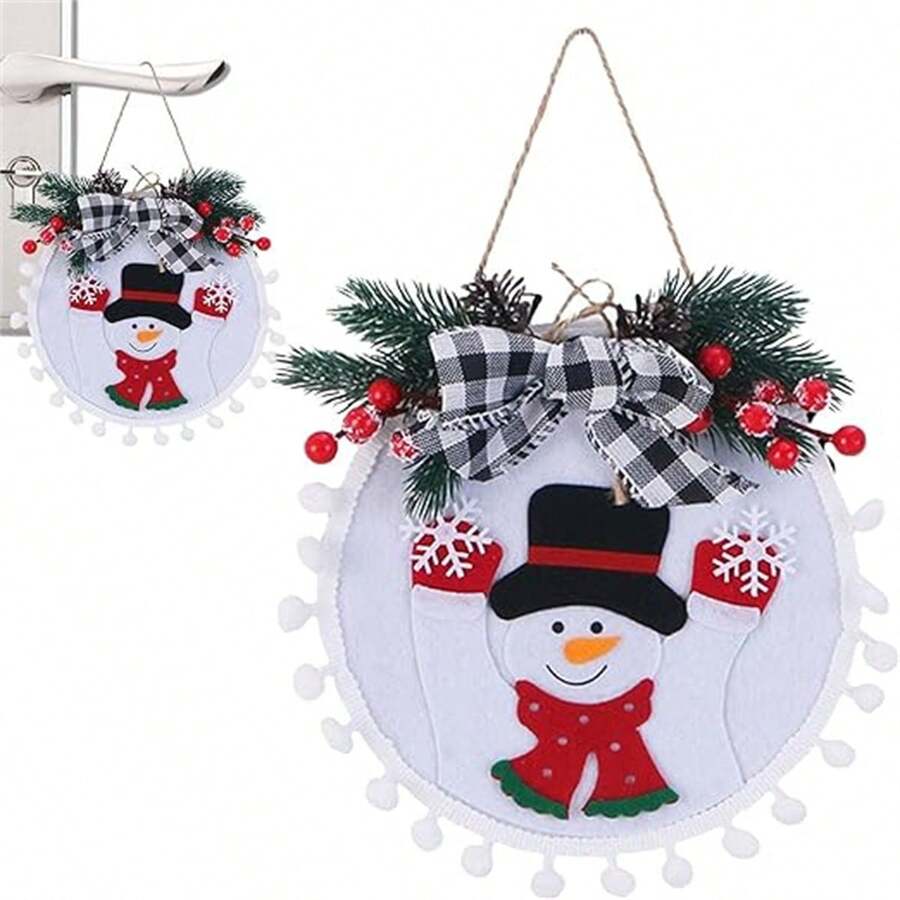 聖誕節裝飾聖誕花圈掛墜,附繩子,適用於聖誕派對房間裝飾