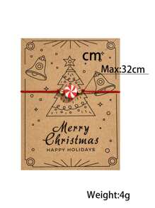 1pc Cute Style Polymer Clay Christmas Candy Beaded Woven Card Bracelet - Multicolor - View 4