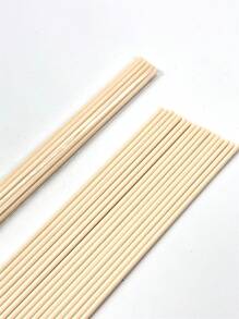 10 Stücke pro Set, verdickt auf 4mm und verlängert auf 30cm, Aromaöl-Diffuser Stäbchen, feuerfreie Aromaöl-Faser Stäbchen, Raumdufterfrischung - Holzfarbe - Übersicht 1