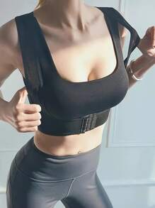 Women Posture Corrective Sports Bra, Back Support Chest Expansion Workout Top For Kyphosis