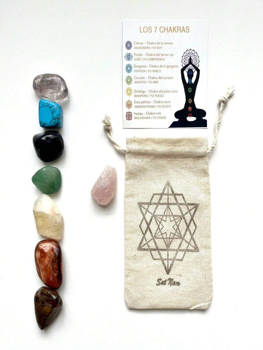 Set de Cuarzos Rolados 7 Chakras: Tu Camino hacia la Armonía de los Chakras - Multicolor - Ver 1