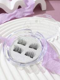 3 paires de faux cils magnétiques 3D Quantum avec 1 paire de faux cils magnétiques faits à la main à aimant unique, pratiques à porter