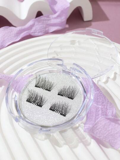 3 paires de faux cils magnétiques 3D Quantum avec 1 paire de faux cils magnétiques faits à la main à aimant unique, pratiques à porter