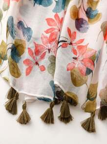 1條簡約印花新款女士絲巾,適用於春夏季節,防曬沙灘巾,時尚頭巾,披肩,頸巾 - 彩色 - 查看 6