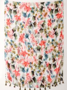 1條簡約印花新款女士絲巾,適用於春夏季節,防曬沙灘巾,時尚頭巾,披肩,頸巾 - 彩色 - 查看 4