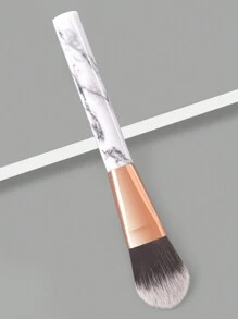 1pc White Professional Foundation Brush & Mask Brush With Pattern Can Be Shaped & Ideal As A Gift, - White - View 4